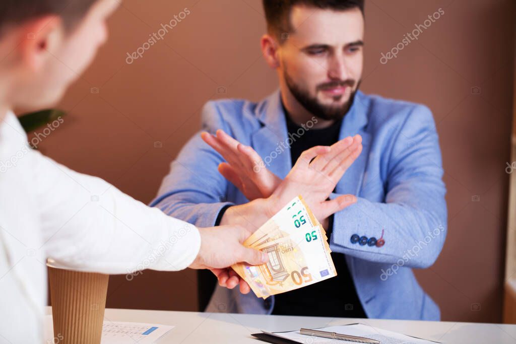 Employee is given a bribe for favorable signing of contract
