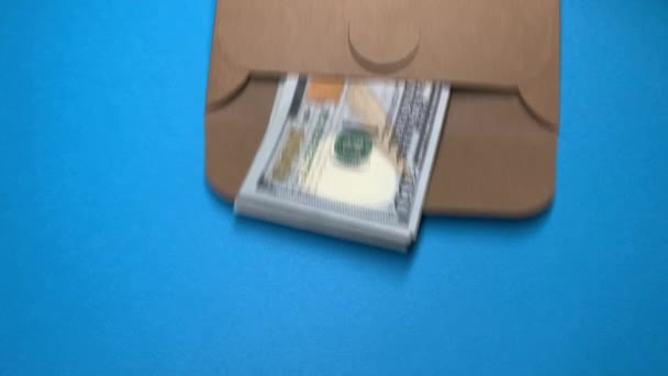算上一叠钱，一百元钞票 — 图库视频影像