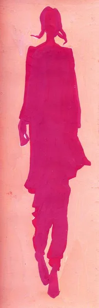 Divatos női ruhák színes sziluettek — Stock Fotó