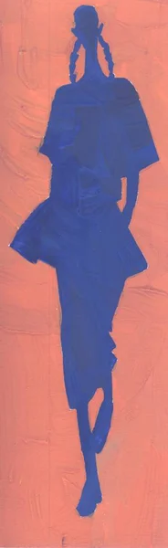 Kolorowe sylwetki kobiet modne sukienki — Zdjęcie stockowe