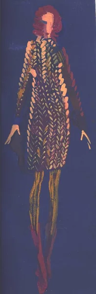 Färgade silhuetter av fashionabla kvinnors klänningar — Stockfoto