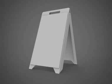 Taşınabilir bir Poster standı 3d render