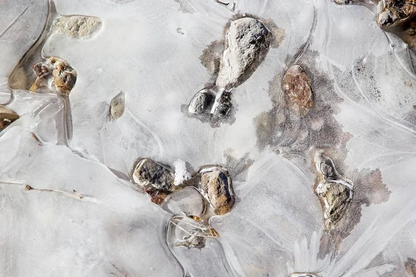 Льодова текстура з камінням — стокове фото