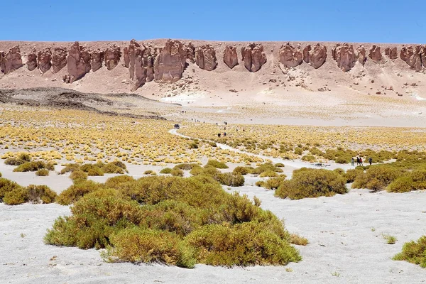 Turisté na Salar Tara, Chile — Stock fotografie