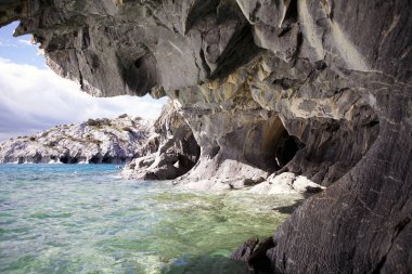 Mağaralar genel Carrera Gölü, Patagonia, Şili