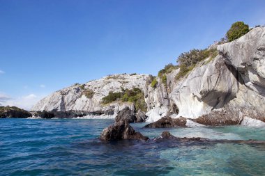 Jeolojik kat genel Carrera Gölü, Patagonia, Şili