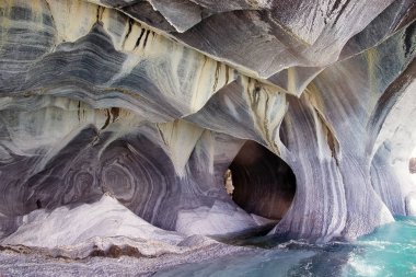 Mermer Katedrali genel Carrera Gölü, Patagonia, Şili
