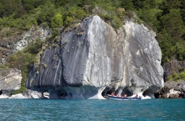 Mermer Katedrali genel Carrera Gölü, Patagonia, Şili