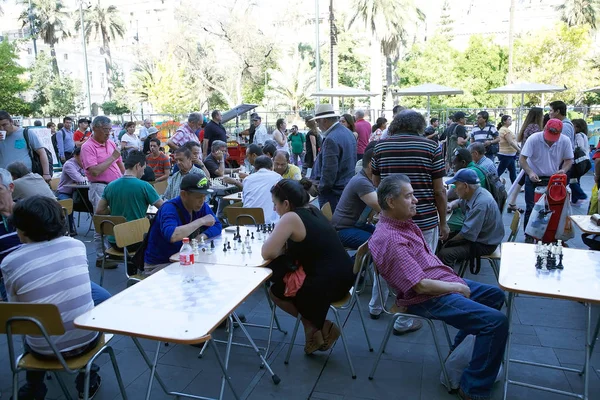 Chess in Plaza de Armas, Santiago, Chile — Zdjęcie stockowe