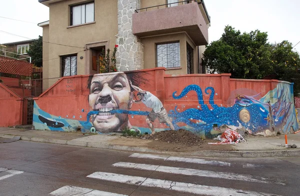 Murales στο Valparaiso, Χιλή — Φωτογραφία Αρχείου