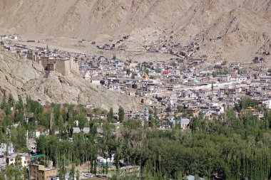 Leh Sarayı ve görünümü Leh, Hindistan