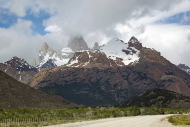 The Aguja Saint Exupery and Aguja Rafael Juarez in Patagonia, Argentina clipart