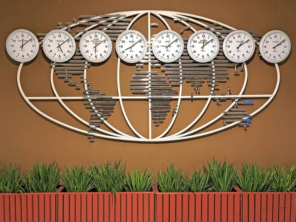 Παγκόσμιος Χάρτης με την τρέχουσα ζώνη ώρας — Φωτογραφία Αρχείου