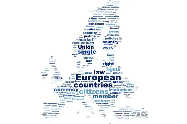 Unión Europea mapa palabra nube — Foto de Stock