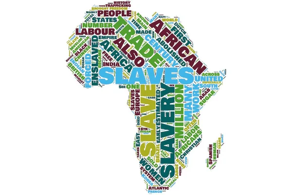 Slavery Africa map word cloud — Stock Photo, Image