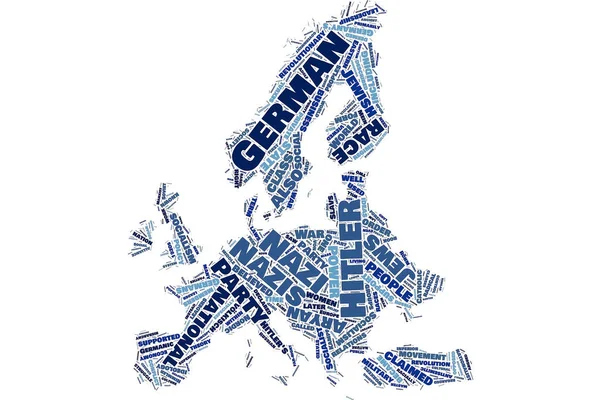 Nationalisme Europa kaart wod cloud — Stockfoto