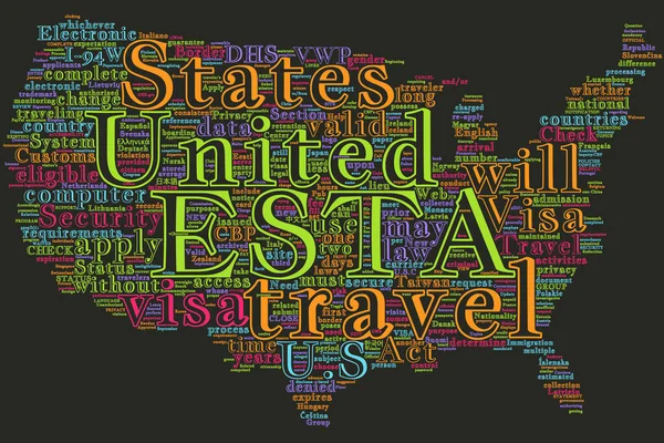 Estados Unidos mapa palabra nube — Foto de Stock