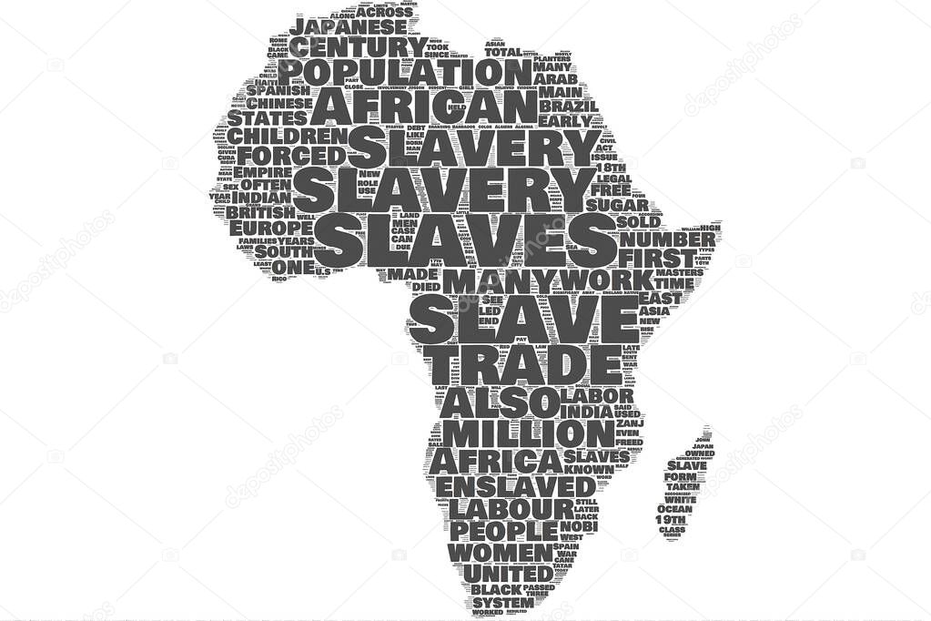 Slavery Africa map word cloud