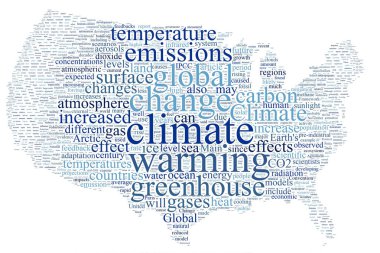 İklim değişikliği Amerika Birleşik Devletleri harita kelime bulutu