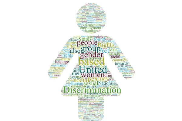 Megkülönböztetés szó felhő — Stock Fotó