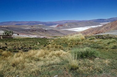 Antofalla 'lı Salar, Arjantin' in Puna de Atacama kentindeki Botijuela Gayzerinden. Antofalla, Arjantin 'in kuzeybatısındaki Catamarca eyaletinin Antofagasta de La Sierra bölgesinde yer alır. Merkez V 'nin bir parçası olarak kabul edilir.