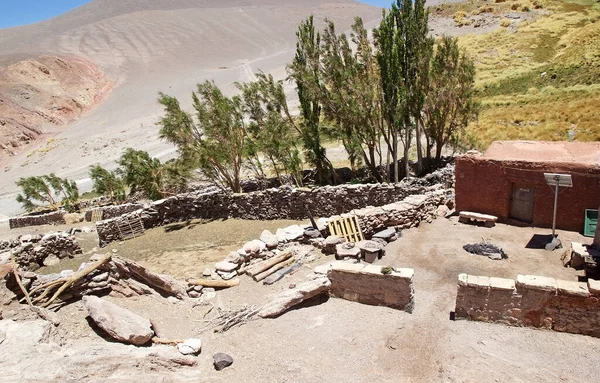 Дом Возле Гейзера Ботихуэлы Вулканической Зоне Антофалла Пуна Атакама Аргентина — стоковое фото