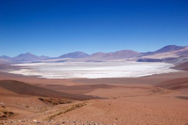 Salar de Arizaro, Puna de Atacama, Arjantin 'de. Arizarolu Salar, Kuzey-Batı Arjantin 'de And Dağları' nın büyük bir tuz dairesidir ve 1600 kmq 'lık bir alanı kaplar.