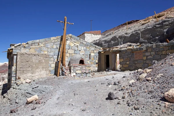 Arjantin 'in kuzeybatısındaki Puna de Atacama' daki Salta Eyaleti 'ndeki Mina Julia harabeleri ve fırını. Mina Julia deniz seviyesinden 5500 metre yükseklikte, Cerro Estrel 'in yamacını aşan Mina La Casualidad' a 25 km uzaklıkta bir hayalet kükürt madeni.