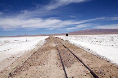 Salar de Pocitos, Puna de Atacama, Arjantin 'de. 60 km uzunluğunda ve 6 km genişliğindedir ve kasabaya da aynı isimle yakındır.