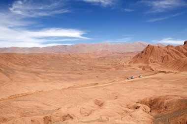 Desierto del Diablo, Şeytan Çölü, Puna de Atacama, Arjantin manzarası. Dev gibi ıssız bir yer. Bu kırmızı manzara başka bir gezegenden gibi görünüyor..