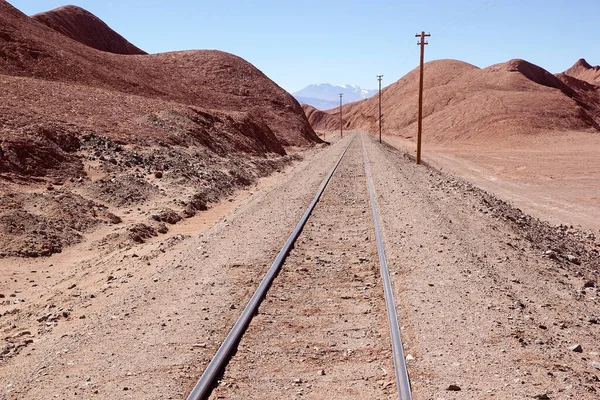 Spoorweg Dicht Bij Tolar Grande Dorp Provincie Salta Het Noordwesten — Stockfoto