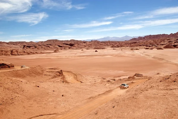 Des Voitures Traversent Desierto Del Diablo Désert Diable Paysage Puna — Photo