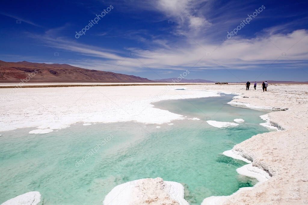 Salar de Pocitos in Puna de Atacama, Argentina. It is 60 km long and 6 km wide and it is near the town with the same name