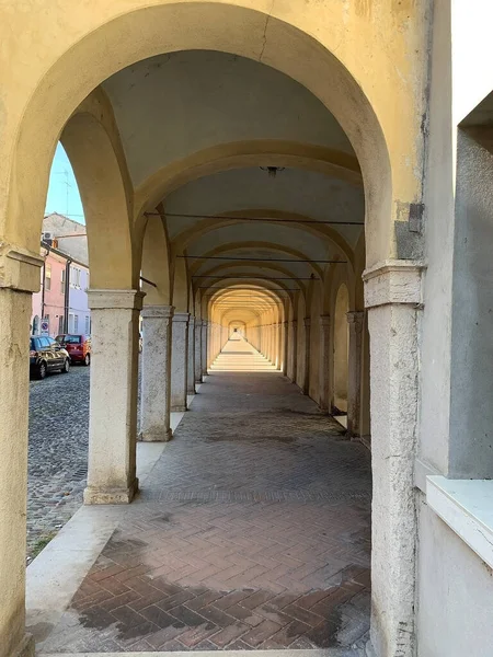 Loggiato Dei Cappuccini Στο Ιστορικό Κέντρο Του Comacchio Ιταλίας Comacchio — Φωτογραφία Αρχείου