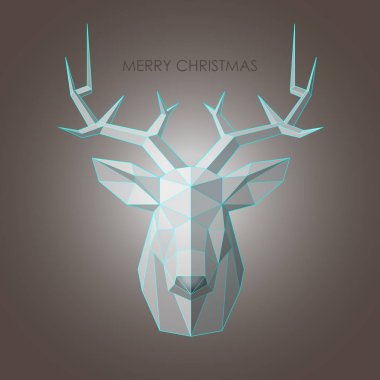 Arka plan kahverengi, baş geyik buz. Üç taraflı kur çevrimi.