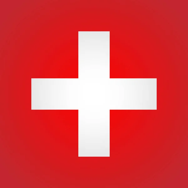 Vierkante vlag van Zwitserland. — Stockvector