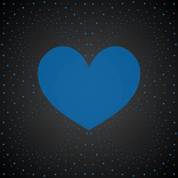Blaues hypnotisches Herz — Stockvektor