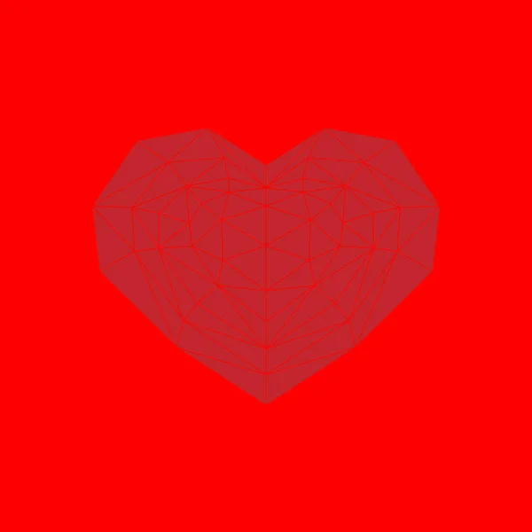 Rood driehoekige hart Stockvector