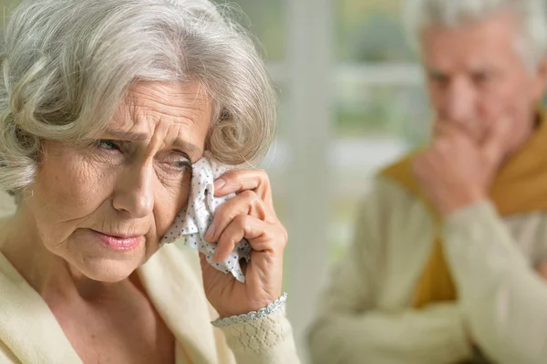 Upset senior woman — Stock Photo, Image