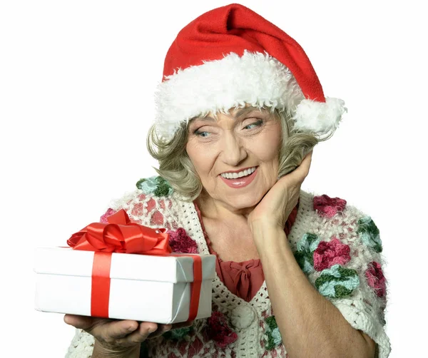 Mujer mayor con regalo —  Fotos de Stock