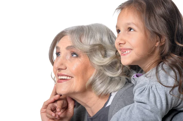 Happy grandmother and granddaughter — Stock Photo, Image