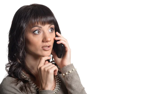 Frau telefoniert — Stockfoto