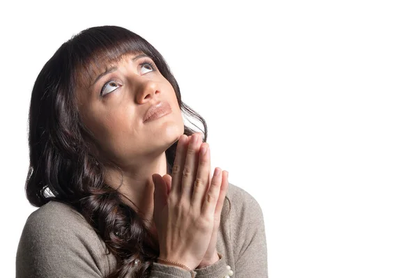 Jeune femme en prière — Photo