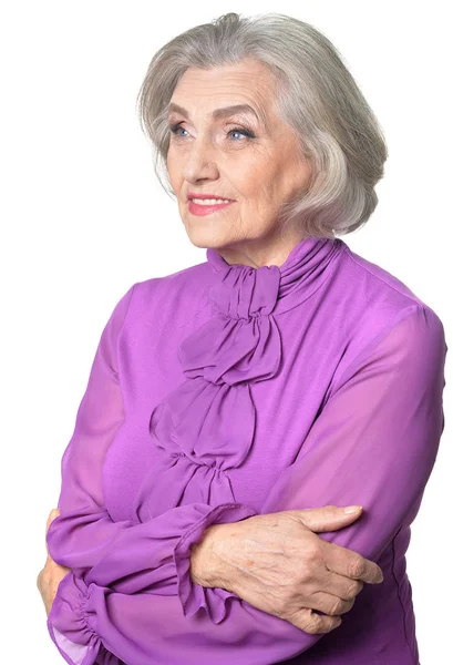 Mosolygó idősebb nő — Stock Fotó
