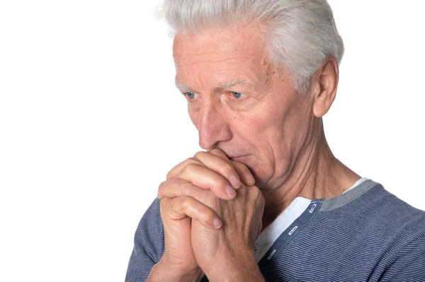 Uomo anziano stressato — Foto Stock