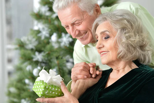 Seniorer firar jul — Stockfoto