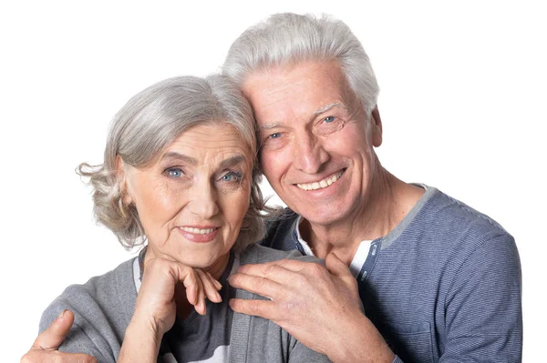 年配のカップルの笑みを浮かべてください。 — ストック写真