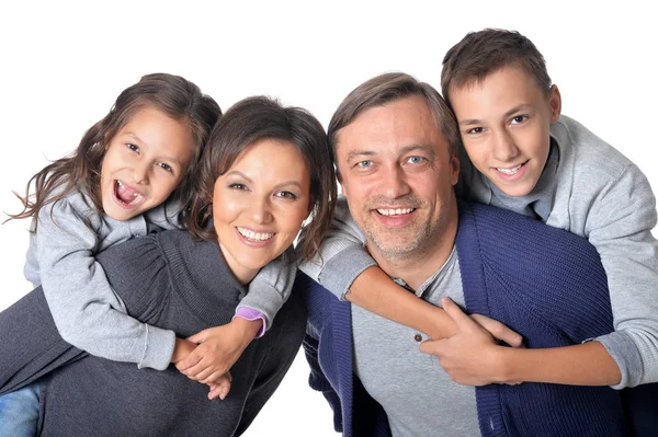 Família feliz de quatro — Fotografia de Stock