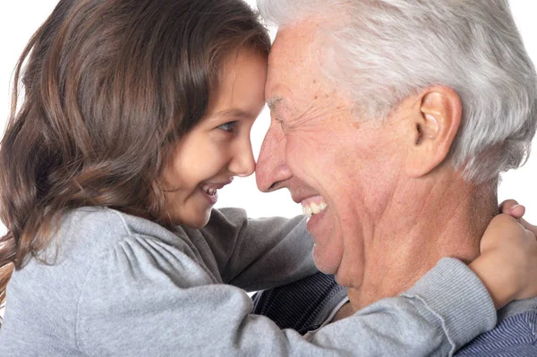 Feliz abuelo y nieta — Foto de Stock