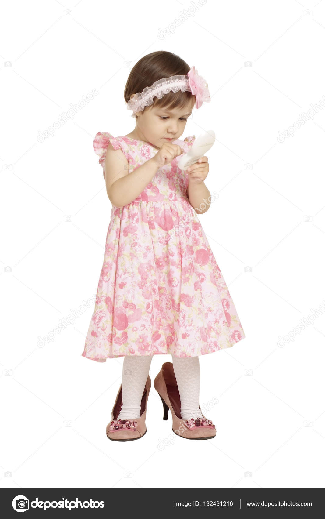little girl in pink dress